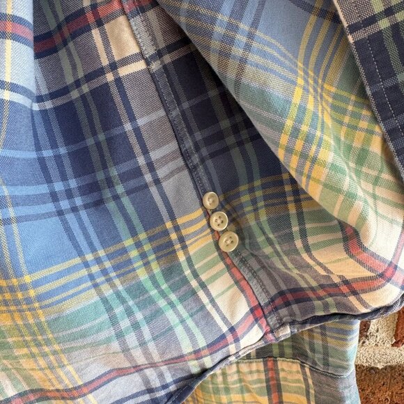 Ralph Lauren Plaid Madras Button-Down Shirt | XXL | Multicolor Polo Logo - Picture 5 of 6
